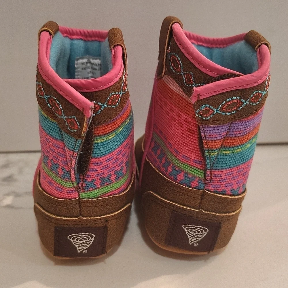 Twister Cowboy Boots Infant Baby Western Cowgirl Fabric Brown Pink